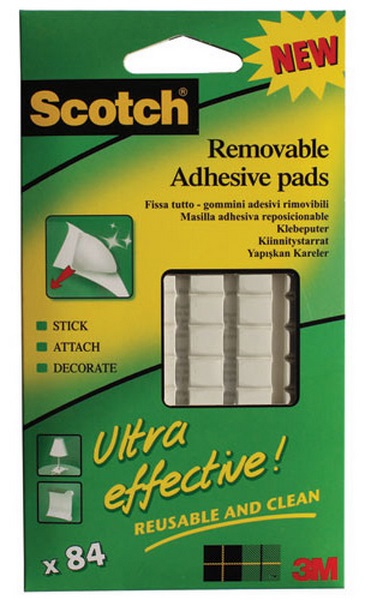 ΠΛΑΣΤΕΛΙΝΗ 3M ADHESIVE PADS TACK REMOVABLE 84τεμ