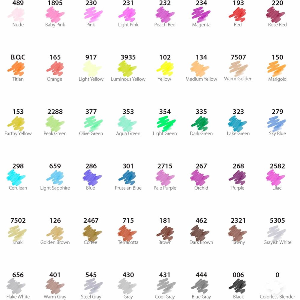 Σετ Μαρκαδόροι OHUHU Alcohol Art Markers Fine & Chisel (48 τεμάχια) - Image 2