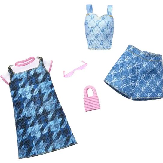 BARBIE ΜΟΔΕΣ - ΣΕΤ ΤΩΝ 2 ΡΟΥΧΩΝ - DENIM OUTFITS- HRH45