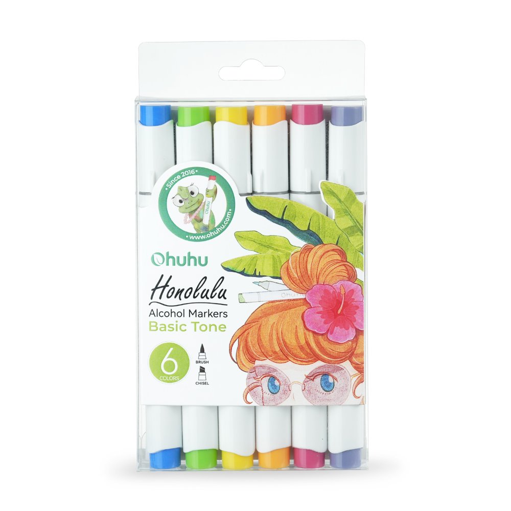 ΜΑΡΚΑΔΟΡΟΙ OHUHU HONOLULU ΣΕΤ 6 BASIC TONES BRUSH & CHISEL (80403-51)