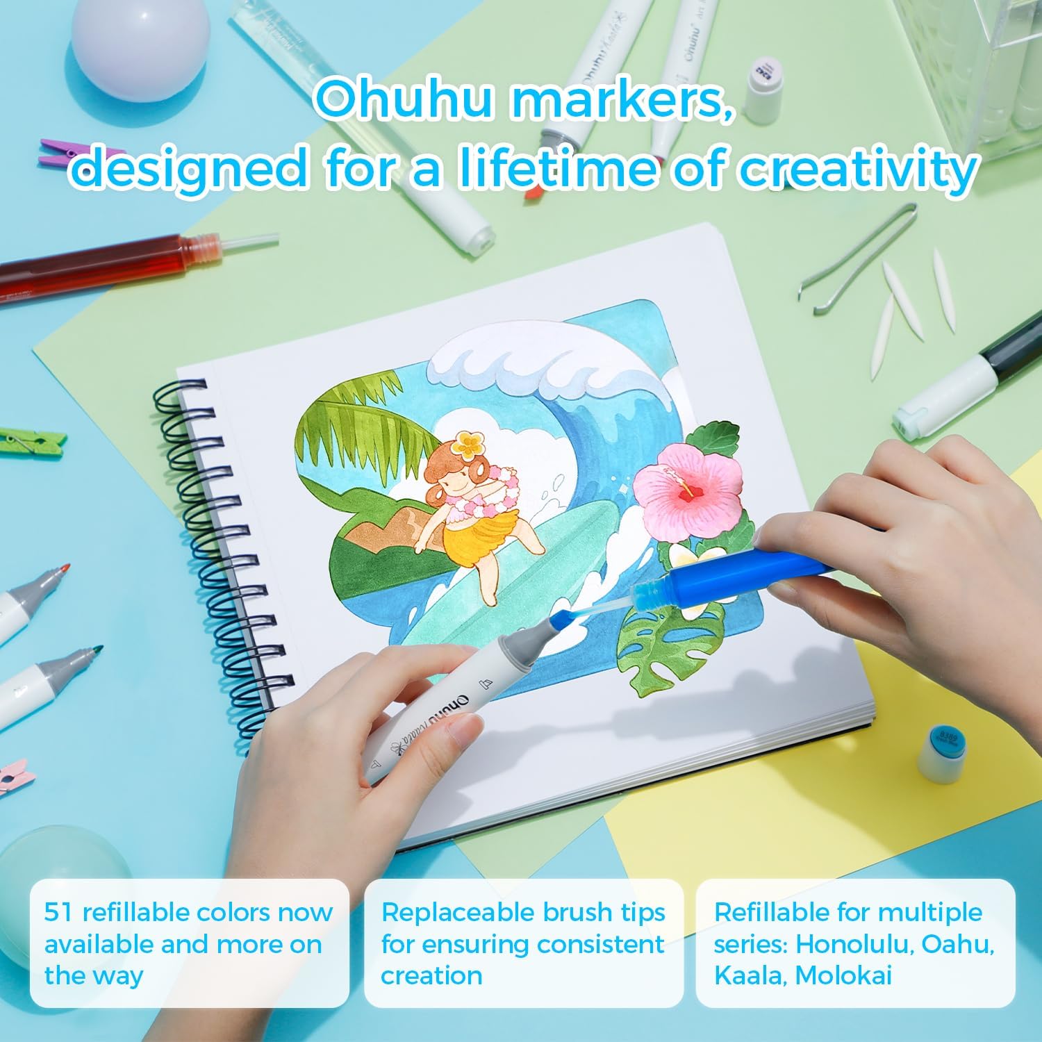 OHUHU – ΜΑΡΚΑΔΟΡΟΙ MID-TONE BRUSH & CHISEL 48PCS - Image 4