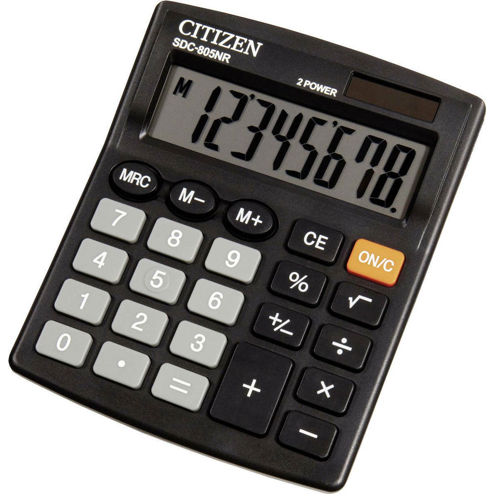 Αριθμομηχανή Citizen SDC-805NR Μαύρη 8 ψηφίων