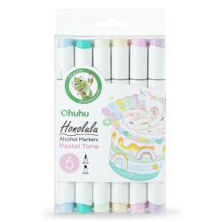 ΜΑΡΚΑΔΟΡΟΙ OHUHU HONOLULU ΣΕΤ 6 PASTEL TONES BRUSH & CHISEL (80403-52)