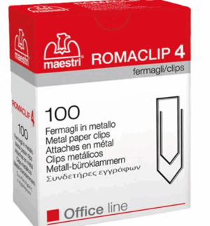 Συνδετήρες Romaclip No 4 ύψους 35mm Τεμάχια 100