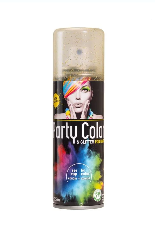 Αποκριάτικο Σπρέι Μαλλιών Glitter Χρυσό - 125ml