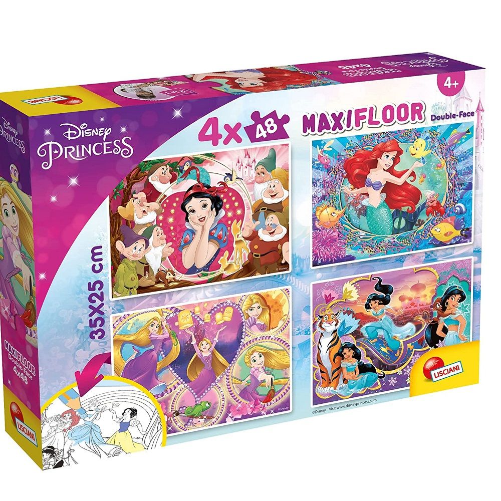 Παζλ Lisciani MAXI FLOOR Disney Πριγκίπισσες 4x48 κομ.