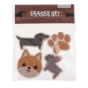Γόμα Σκυλάκια Πολύχρωμο 12.5x6.5cm Σετ 4τμχ