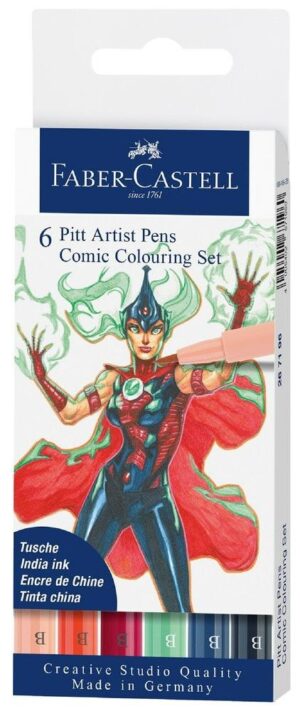 Σετ μαρκαδόρων Faber-Castell Pitt Artist - Comic, 6 χρώματα