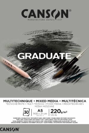 Μπλοκ Canson Graduate Mix Media Α5 220gr Grey