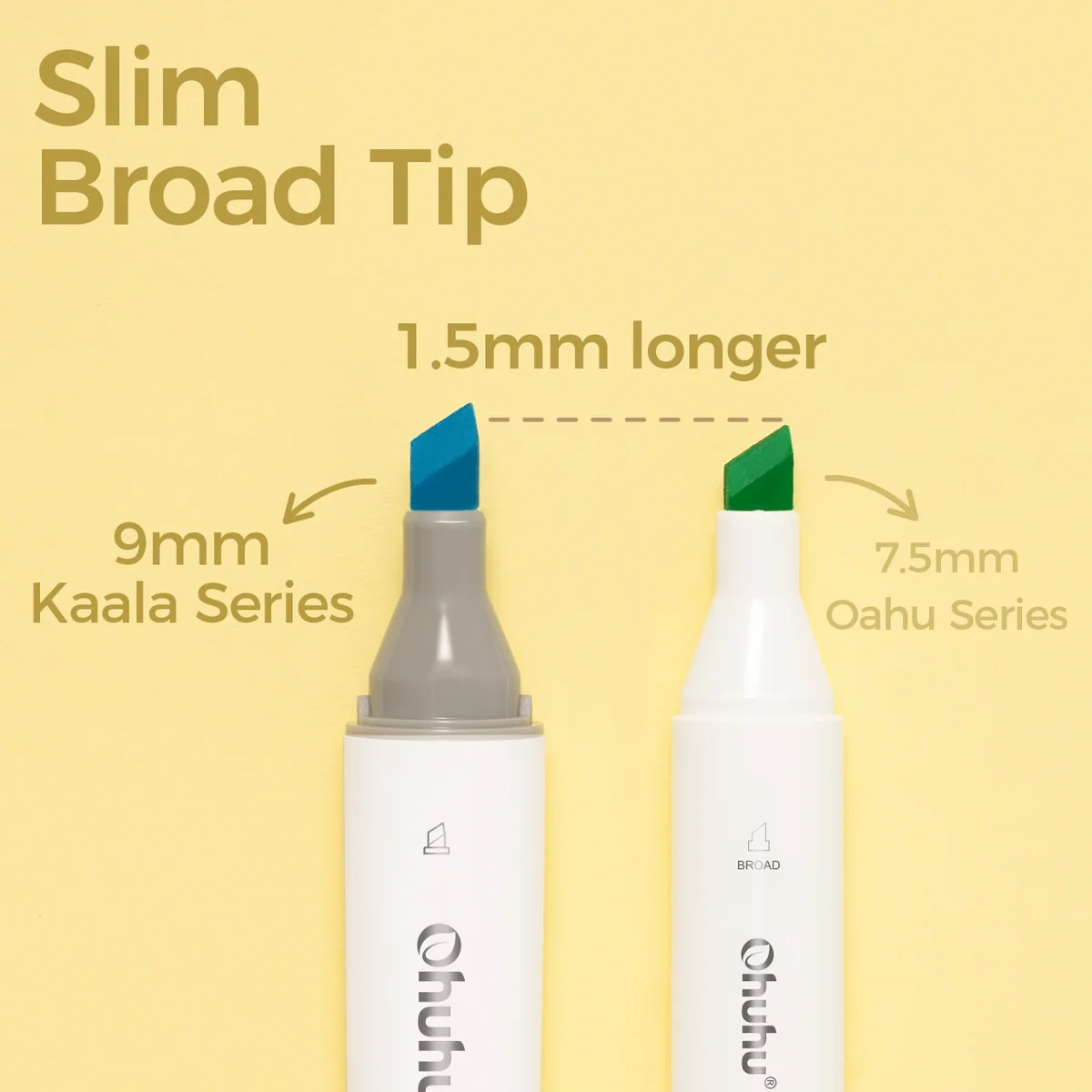 OHUHU Kaala Alcohol Art Markers Σετ Μαρκαδόρων 24 Βασικά Χρώματα Chisel & Fine - Image 4