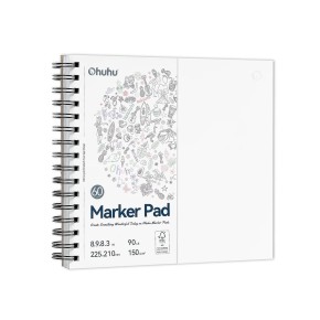 Ohuhu Bleedproof Sketchbook Σπιράλ Μπλοκ Σχεδίου 22.5 x 21.0 cm 150gr