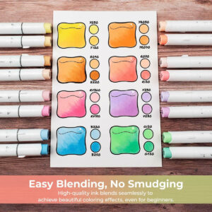 Alternative view of OHUHU Honolulu Alcohol Markers Σετ Μαρκαδόρων 48 Pastel χρωμάτων Brush & Chisel