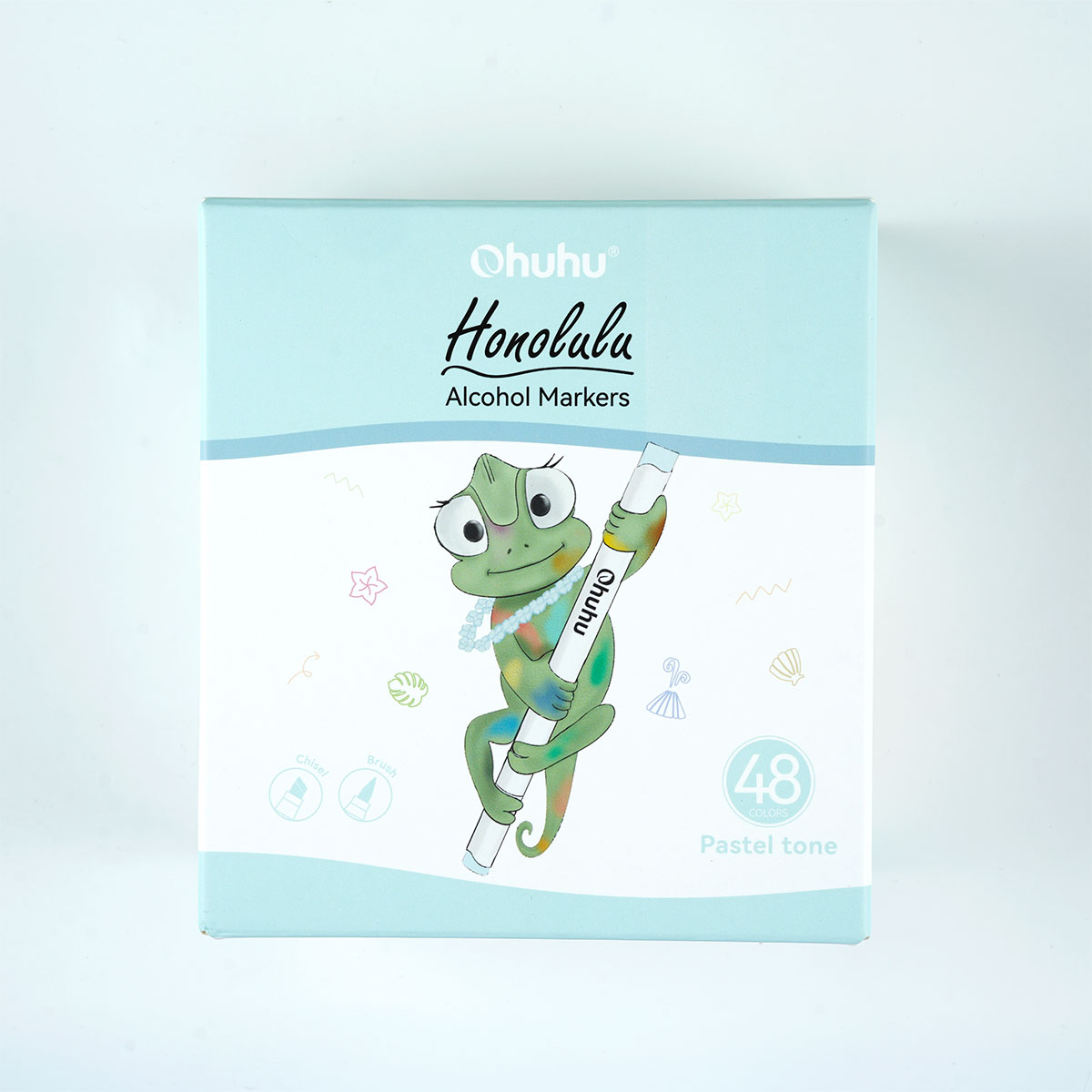 OHUHU Honolulu Alcohol Markers Σετ Μαρκαδόρων 48 Pastel χρωμάτων Brush & Chisel - Image 5