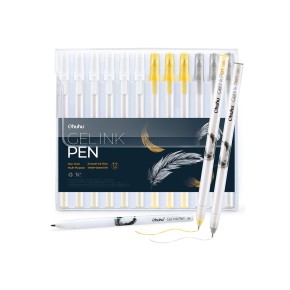 Ohuhu Σετ 12 Πενάκια Σχεδίου Gold Silver White