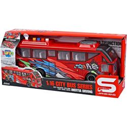 Λεωφορείο Luna Toys Friction Κόκκινο 1:16 με ήxο και φως