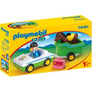 Playmobil 1.2.3. Όχημα Με Τρέιλερ Μεταφοράς Αλόγου