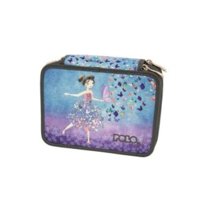 POLO ROLLING PENCIL CASE MULTI BUTTERFLIES 3 ΘΕΣΕΩΝ*
