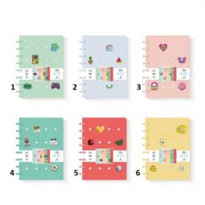 Σημειωματάριο Σπιράλ 14x21 Ριγέ CROQNOTES με διακοσμητικά Pins (6 χρώματα)