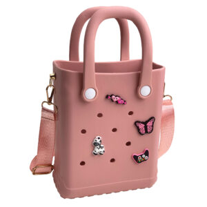 Cactus Τσάντα Βόλτας CROQBAG με διακοσμητικά pins 16x20εκ. Ροζ