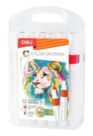 Ακρυλικοί Μαρκαδόροι Deli Color Emotion 12 Χρώματα