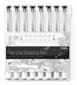 ΣΕΤ 8 ΜΑΡΚΑΔΟΡΑΚΙΑ ΣΧΕΔΙΟΥ OHUHU ART MARKERS FINELINES DRAWING PEN